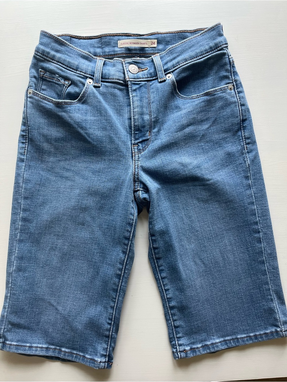 Levi's Classic Mid-Blue Denim Bermuda Shorts